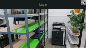 Unser Lager im Coworking Pongau mit Drucker / Kopierer / Scanner.